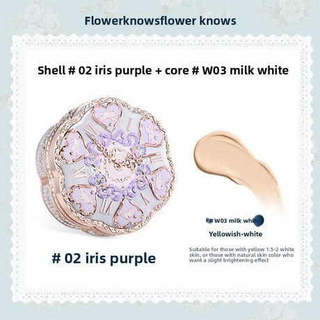Flower Knows Makeup Base Garden Air Cushion Foundation CC Cream Skin Friendly Concealer Makeup Moisturizing Natural Coverage