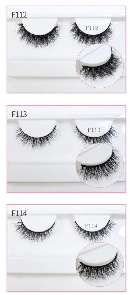 Natural Mink Lashes High Quality Fashion Classic Soft Full Strip Lashes Makeup 12mm Short Mink Eyelashes