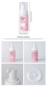LAlKOU Japan Sakura Cleansing Mousse Facial Cleanser  Shrink Pores Deep Clean Oil Control Moisturizing Skin Care 100ml