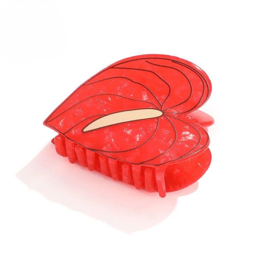 Muweordy Anthurium Hair Claws Beautiful Flower Series Acetate Claw Clip INS Trendy Hair Clips Hair Accessories for Women Girls