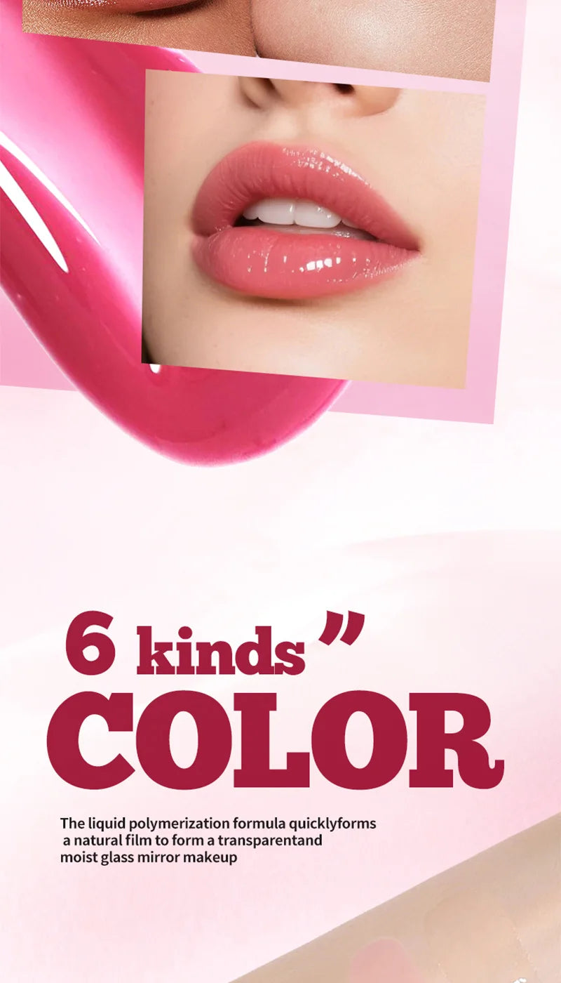 6Pcs Lip Oil Gloss Set, Hydrating High-Shine Non-Sticky Lip Gloss, Moisturizing Clear Pink Red Tint, Travel Makeup Gift