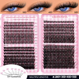 GROINNEYA Fluffy Lash Clusters DIY Natural Thick Cluster Lashes Fluffy Soft Mink Lashes Extension Individual Eyelashes Makeup