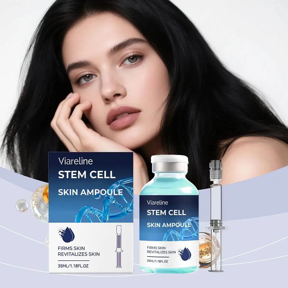 Viareline Stem Cell Skin Ampoule 35ml Firming Essence Reduces Fine Lines Rejuvenates Face Serum