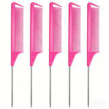 Pro Pointed Tail Salon Hairdressing Hair Styling Anti-static Comb Hair Brush Steel Needle Pin Rat Tail Combs Barber Accessories