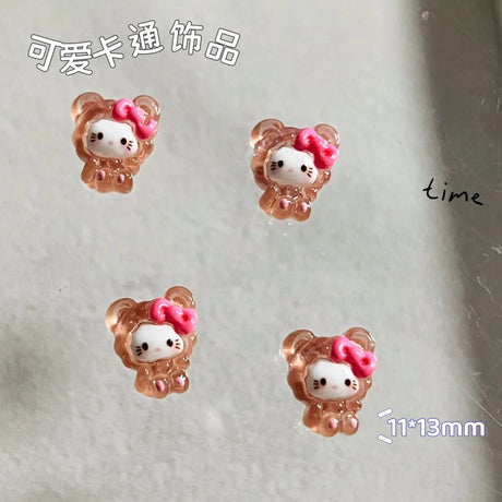 50Pcs/Pack Potdemiel cat Trendy Nail Charms - Cute Resin Cat Nail Art, Press-On Nail Decor for Kawaii Manicures