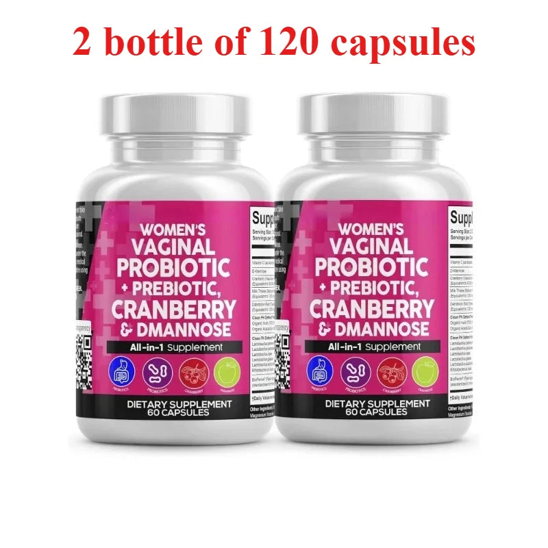 Women Probiotic Capsules with Prebiotics & D-Mannose Nutritional Dietary Supplements and  Daily Wellness Support 60count