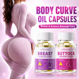 Breast Buttock Enlargement Massage Oil Capsules, Women Body Curve Enhancer, Hip Breast Firming Plumping Serum, Fuller Shape 30pc