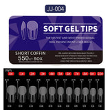 550pcs Soft Gel Nail Tips Medium Short Almond Coffin Full Cover Matte Extension Tool Acrylic Press on Nail French Manicure Decor