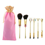 Cute Pink Makeup Brush Set with Anime Element Storage Pouch Professional Beauty Tool Combination Girly Makeup Brush Full Set