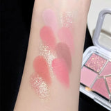 Mint diffuse pink blue small pink frame nine-color eyeshadow palette low saturation clear mint green pearl matte gentle pure des