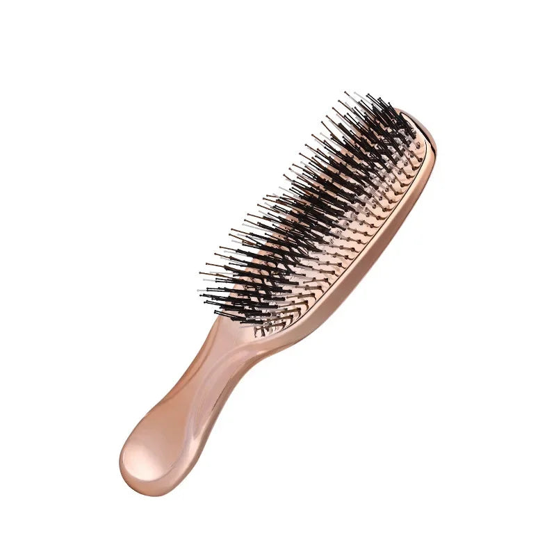 Japanese Premium Head Massager Scalp Brush Hair Massager Shampoo Brush Wet Plastic Detangling Brush Hair Cleaning Comb Rose Gold