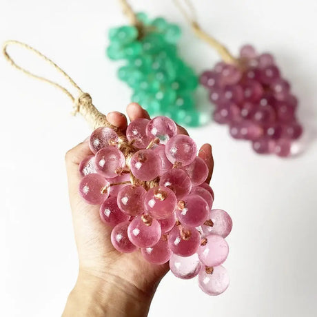 Crystal Clear Transparent Grape Shaped Soap Bar Lovely Fruit Simulation Grape String Soap with Natural Fragrance Home Bathroom