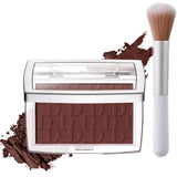 Matte Embossed Blush Palette High Pigmented Pink Coral Cheek Blush Powder With Professional Makeup Brush