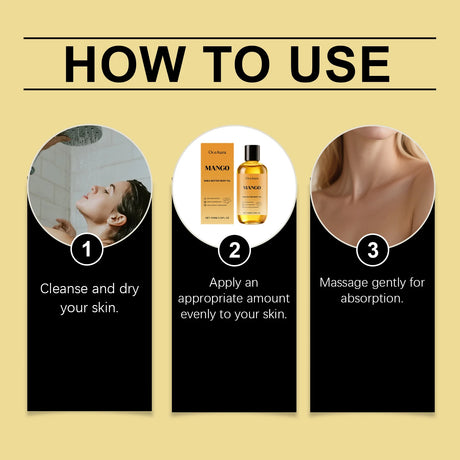 Mango Shea Butter Body Oil Soften Rough Skin Improve Skin Condition Long-Lasting Hydration Fresh Fragrance SPA Massage Skin Oil