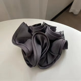 Korean Big Hair Tie Ribbon Scrunchies Satin Elastic Hair Band Bow Women Simple Temperament New Style  Ponytail Hair Accessories