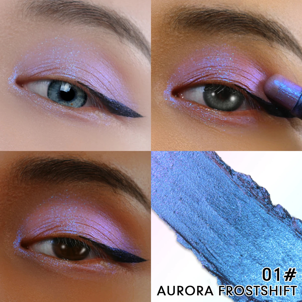 CHARMACY Multichrome Eyeshadow Pen Double Head Multichrome Eye Shadow Glitter for Eyes Waterproof Professional Maquillaje