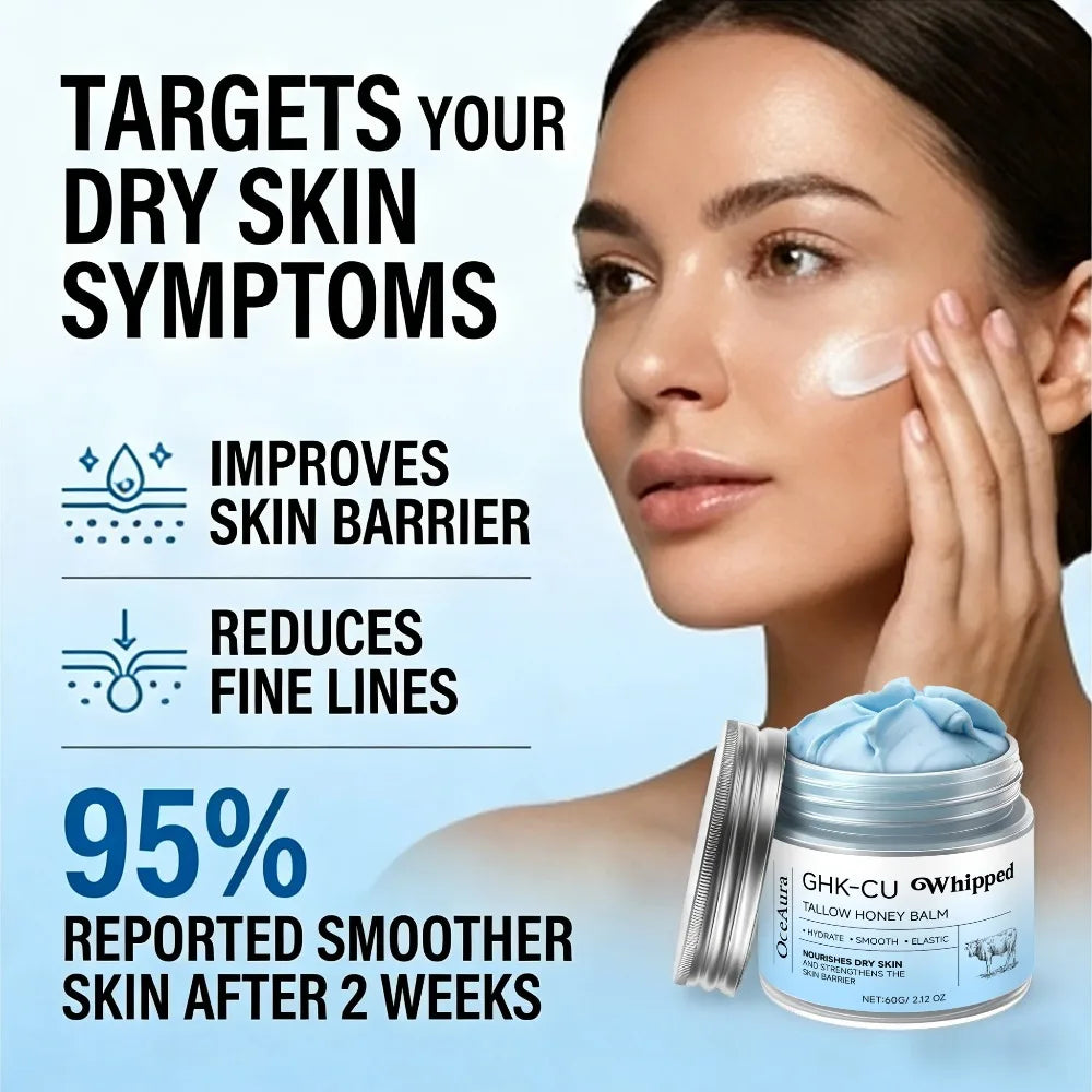 Copper Peptides PDRN GHK-Cu Beef Tallow for Skin Blue Balm Manuka Honey Face and Body Moisturizer Mature Dry & Sensitive Skin