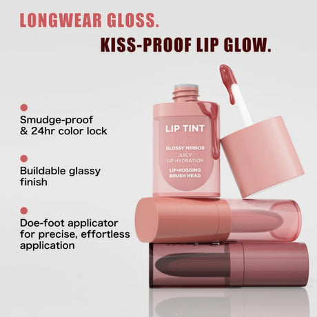 Brand Mirror Lip Gloss 5ml Non Stick To Cup Non Fading Long-lasting Moisturizing Hydrating Natural Portable Brush Head Lip Gloss