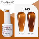 Clou Beaute Translucent Jelly Nude Pink Nail Gel Polish 15ml Vernis Semi Permanent Gel Colorful Varnish Nail Art Manicure Gel