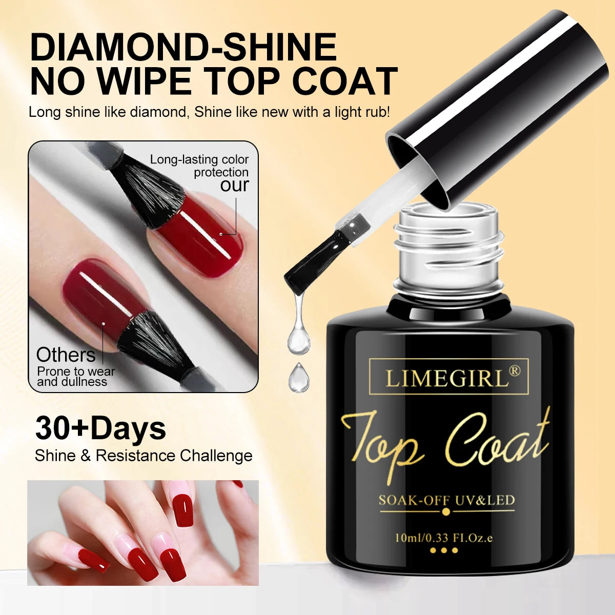 LIMEGIRL 3pcs/Kit Nail Art Soaking Base Coat Clear Coat Nail Polish with Cuticle Nail Care Softener UV Gel Multipurpose Nail Kit