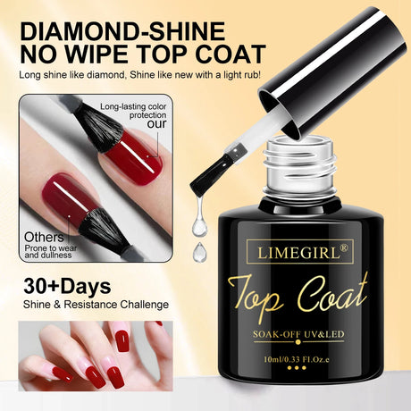 LIMEGIRL 3pcs/Kit Nail Art Soaking Base Coat Clear Coat Nail Polish with Cuticle Nail Care Softener UV Gel Multipurpose Nail Kit
