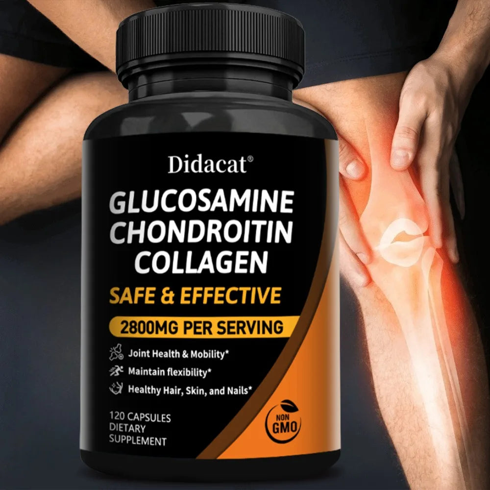 Chondroitin Glucosamine Collagen Capsules for Knee, Joint Health, Bone Quickly Nutrition Supplement