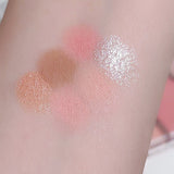 Light and shadow integrated eye shadow tray matte pearl tender pink makeup pure desire style six-color eye shadow