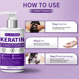 Keratin Shampoo and Conditioner Set, Professional Repairing & Smoothing Treatment for Dry Damaged Hair Anti-Frizz Hydrating Gift
