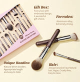Jessup Makeup Brushes Set 15/25pcs Premium Synthetic Brown Make up Brushes Foundation Eyeshadow Concealer Blush Eyeliner, T511