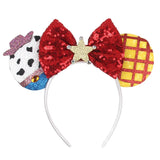 Newest Festival Party Cosplay Mouse Ears Headband 3.3" Ears Glitter Hairband Without Bow For Boys DIY Cartoon Hair Accessories