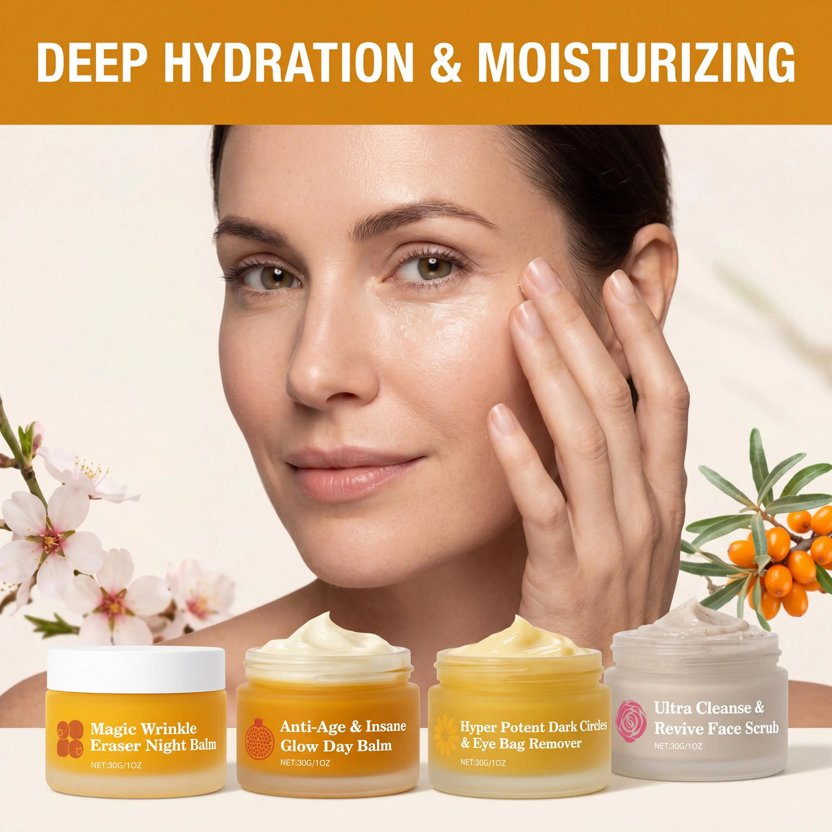 Day Night Skincare Set Moisturizing Repair Skin Barrier Brightening Facial Skins Multi Functional Skincare Eye Face Care Combov