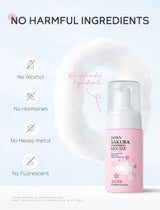 LAlKOU Japan Sakura Cleansing Mousse Facial Cleanser  Shrink Pores Deep Clean Oil Control Moisturizing Skin Care 100ml