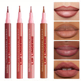 Matte Lip Liner Pencil Waterproof Smooth Application Smudge-Proof Moisturising Highly Pigmented 6 Colors Lip Contouring Makeup