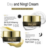 AILKE Whitening Face Cream, Day and Night Facial Cream, Lightening with Kojic Acid, Reduce Wrinkles, Freckles, Black Spots