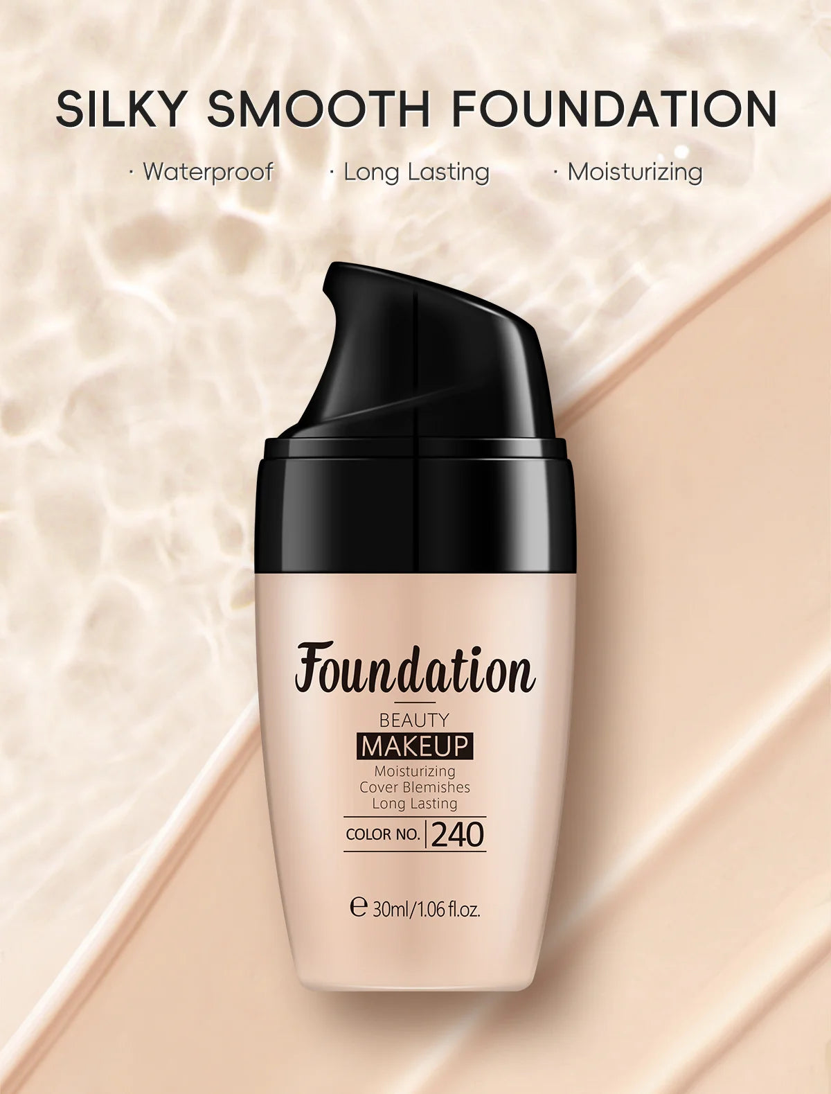 LAIKOU Liquid Foundation 3 Shades Waterproof Hydrating Full Coverage Long Lasting Natural Matte Face Makeup Base 30ml