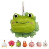 Kids Loofah, Cute Cartoon Animal Kids Bath Sponge with Hanging Rope, Soft Double Mesh for Rich Lather