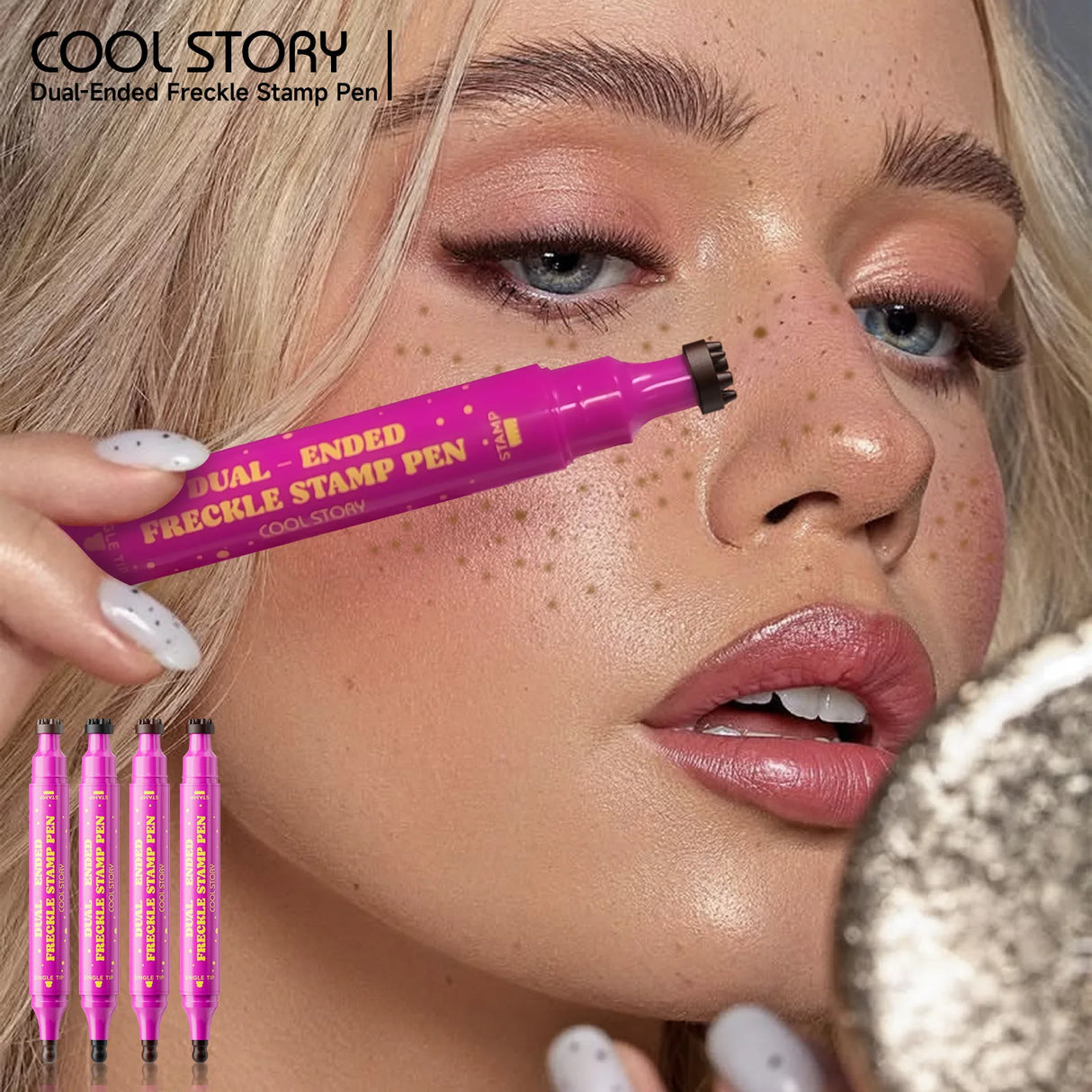 Double Eyeliner Freckles Pen All-in-One Natural Waterproof Lasting Seal Spot Pen Natural Simulation