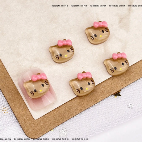 20Pcs Lovely Hello Kitty Cartoon Nail Accessories for Summer Fun Nail Charms Designed for Beautiful Girls