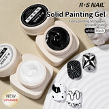 RS NAIL 5g Painting Gel Nail Polish Black White Nail Painting Art Gel Line Flower Drawing Gel Semi-solid UV LED Soak Off Varnish