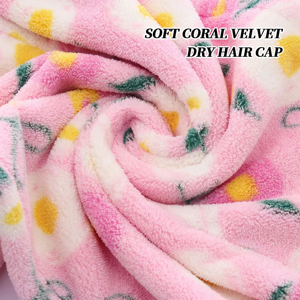 1 Piece of Flower Patterned Dry Hair Towel, Soft and Absorbent, Cute and Charming Dry Hair Cap, Easy to Wear and Not Easy to Fal