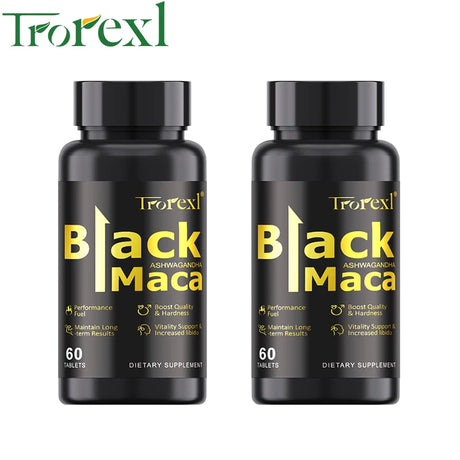 Organic Black Maca Pills 60 Tablets Men Enhancing Supplement Improve Size Endurance Promotes Healthy Energy