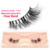 Half Lashes Mink Eyelashes Fluffy Soft False Eyelashes Wispy Cross Mink Eye Lashes Natural Short Mink Eyelash Extension Makeup