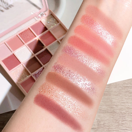25-color eye shadow tray, oatmeal milk tea tray, sparkling powder, pearl sequins, gentle orange brown, affordable eye shadow