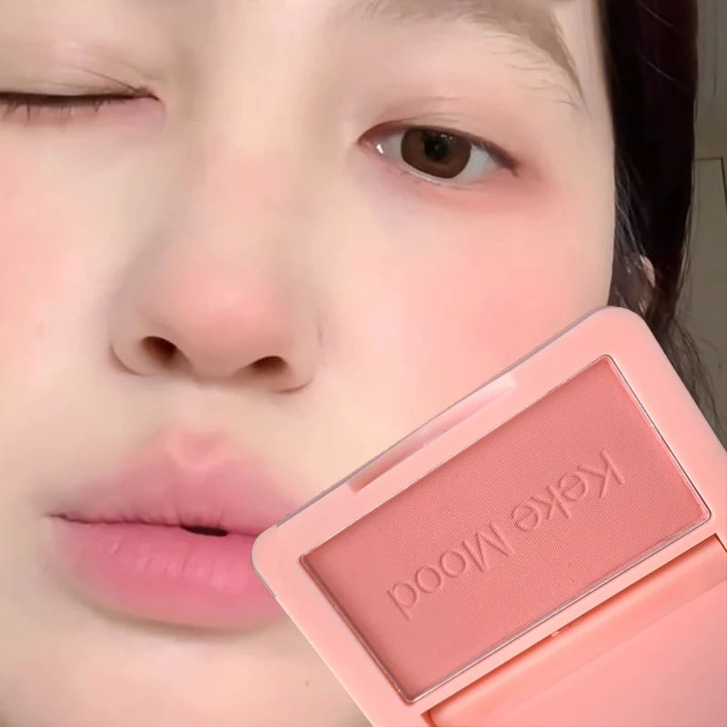 Monochrome Matte Blusher Palette Soft Silky Cheek Natural Facial Blush Rouge Plate Lasting Nude Low Saturation Powder Blush Disk