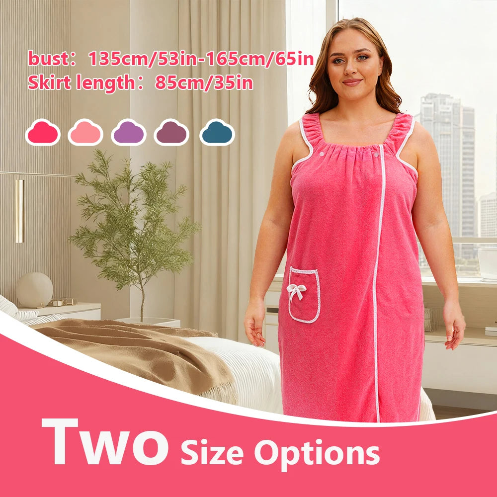 1pc, coral velvet women's bath skirt, wearable bath towel wrap women's absorbent Beach Spa gym bathrobe, slip skirt bath