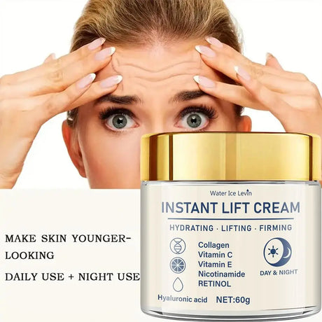 60g Instant Lift Face Cream Firming Skin Tightening Anti Wrinkle Collagen Hyaluronic Acid Hydrating Nourishing Facial Moisturize