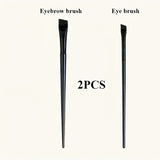 2pcs ultra-thin diagonal eyeliner brush set - fine diagonal eyeliner eyebrow brush, sickle ultra-thin diagonal flat angle,