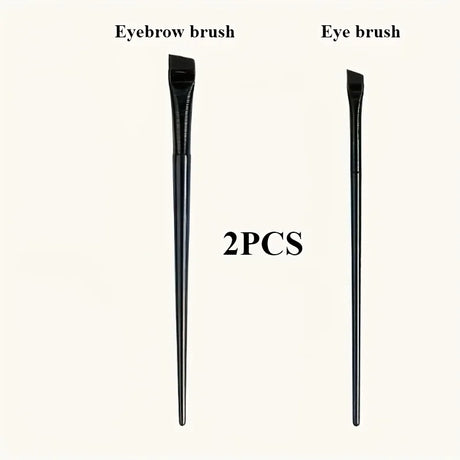 2pcs ultra-thin diagonal eyeliner brush set - fine diagonal eyeliner eyebrow brush, sickle ultra-thin diagonal flat angle,