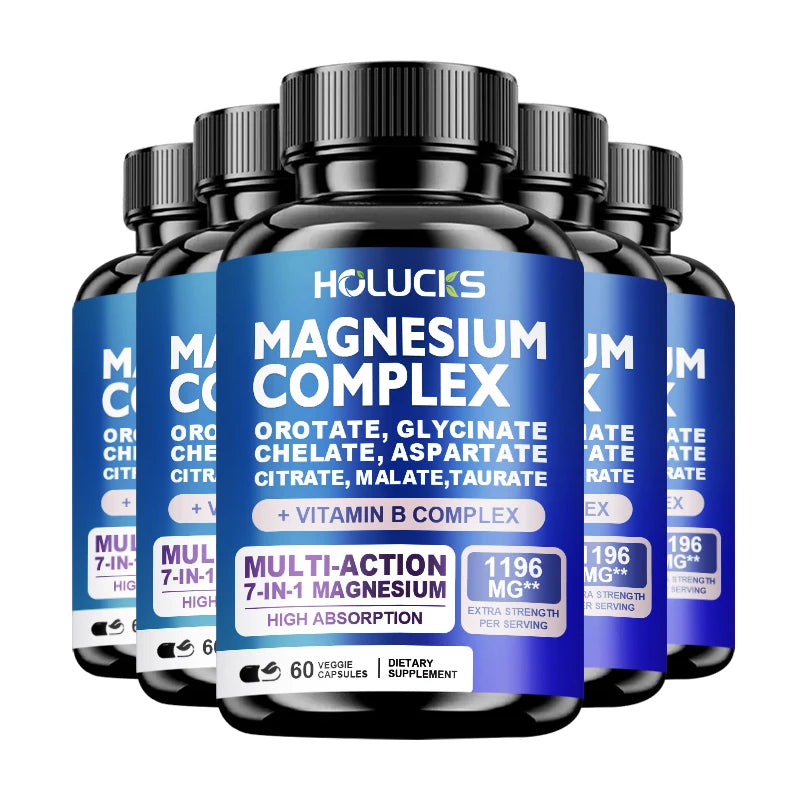 Magnesium Complex Capsules, Support Energy, Bone Strength, Restful Deep Sleep, Brain Health & Anxiety Relief