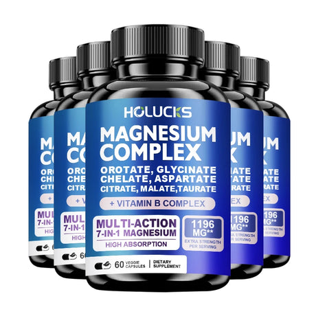 Magnesium Complex Capsules, Support Energy, Bone Strength, Restful Deep Sleep, Brain Health & Anxiety Relief